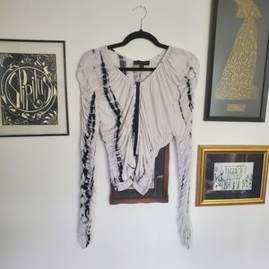 DollsKill No Vacancy Ruched Tie Dye Crop Top